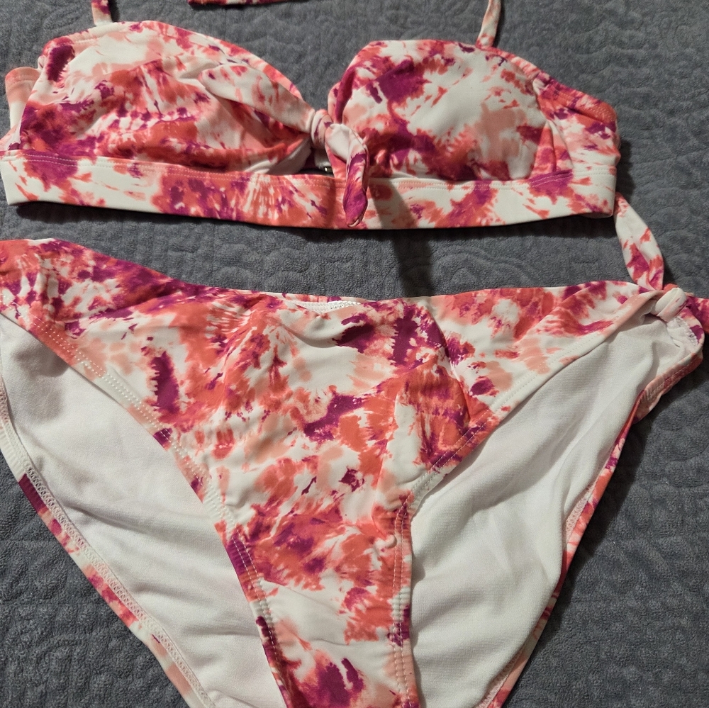 Vibrant Tie-Dye Bikini Set,Time Tru,Size L